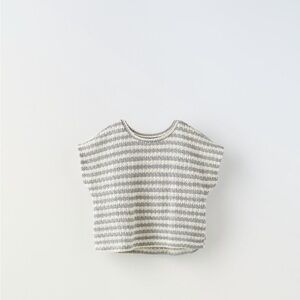 Zara Kids Gray and White Striped Sweater